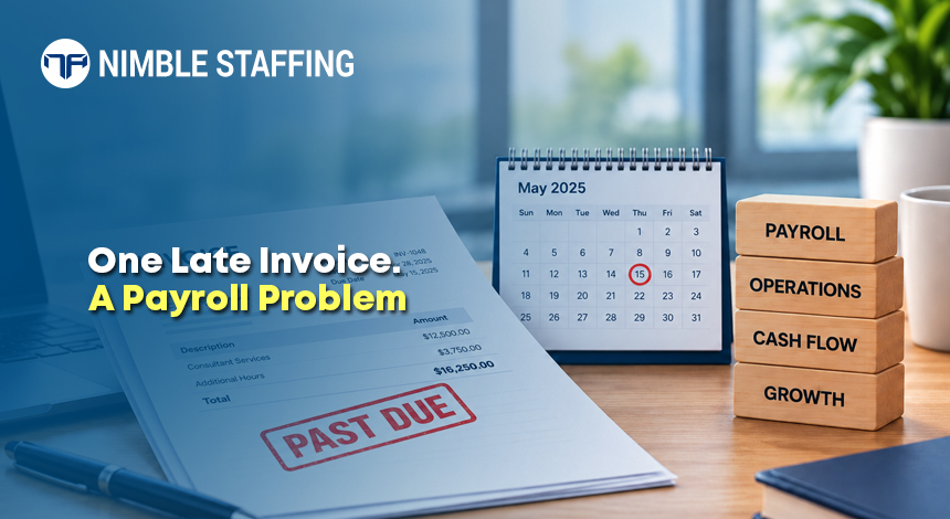 Staffing accounts receivable dashboard for monitoring client payments and cash flow